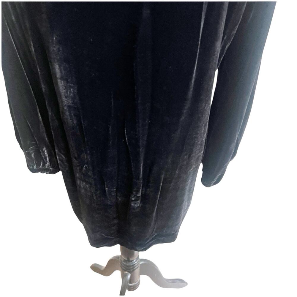 Zara Woman Embroidered Velvet Tunic Kaftan Size Large Black Bohemian Long Sleeve - Picture 7 of 9